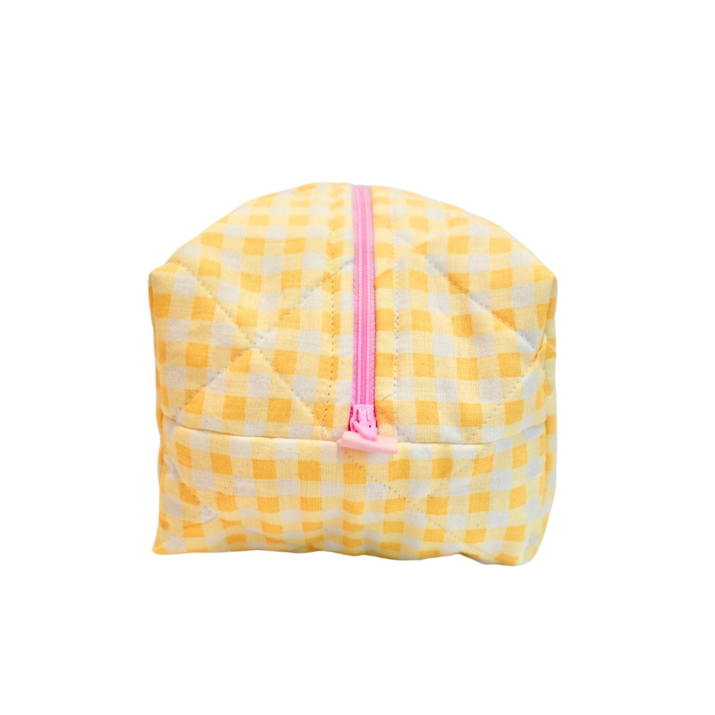 Yellow Gingham Toiletry Bag
