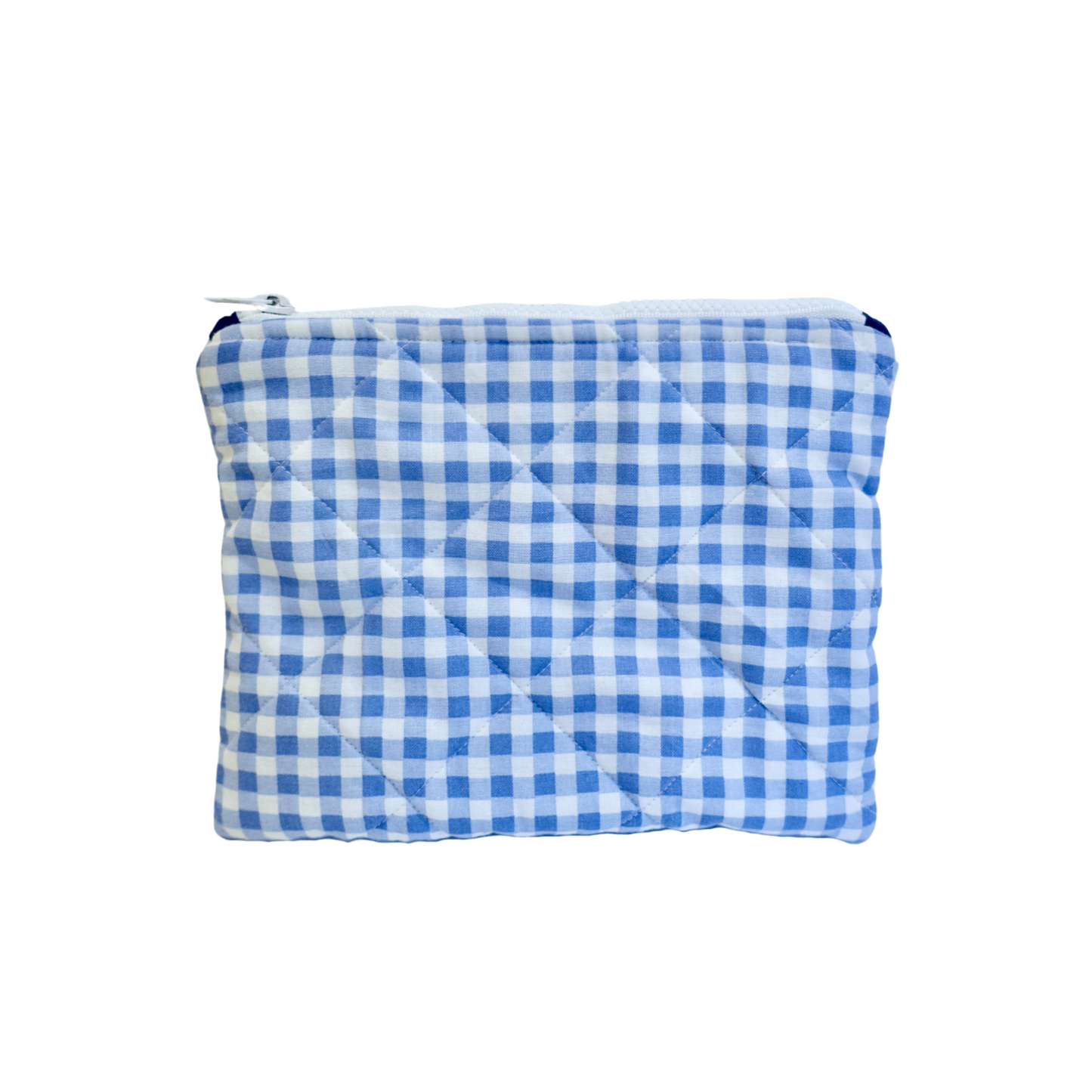 Blue Gingham Flat Pouch